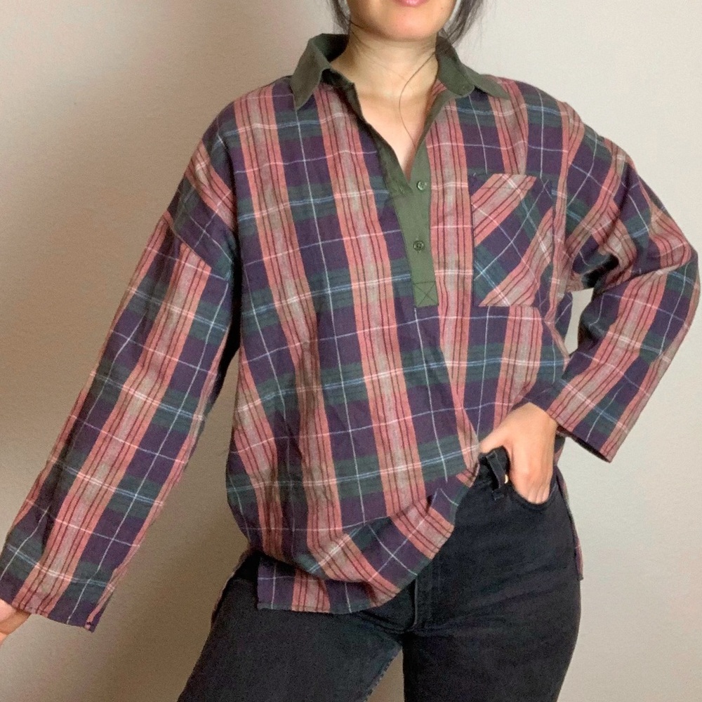 Intimately Free People Ovwersized Flannel Shirt Size XS S M